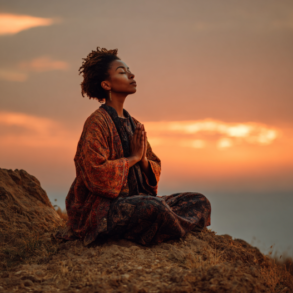 power of healing prayer impact person in deep meditation practicing spiritual restoration