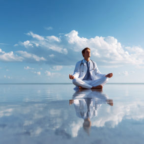 A patient experiencing integrative healthcare harmony with balanced holistic healing techniques for total body wellness.