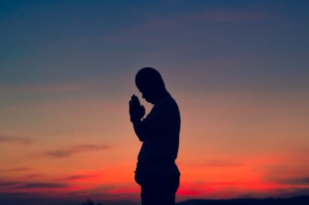 silhouette of man during sunset