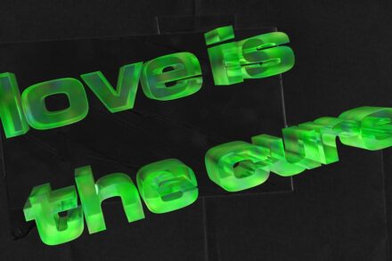 Healing Your Emotional Self kampo magnetic Green 3D text reads 'love is the cure'.