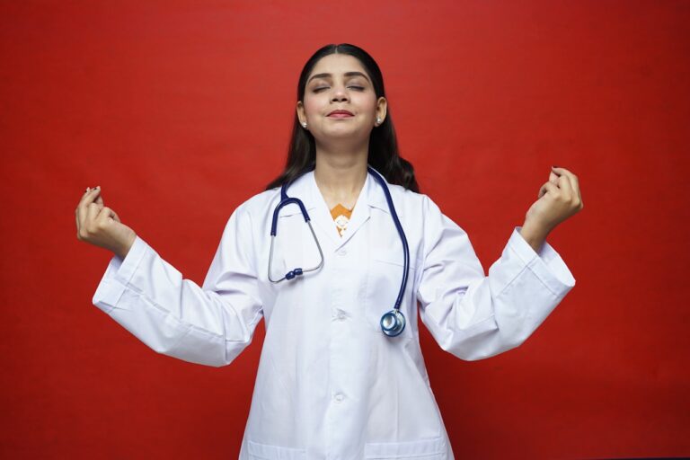 Holistic Healing a doctor with her hands up