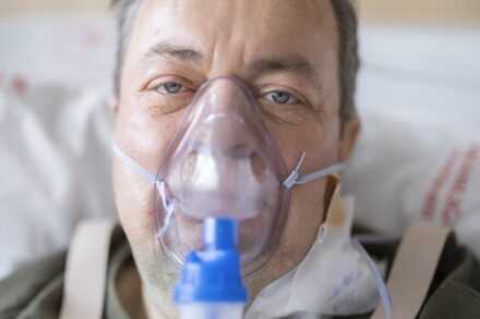 Hyperbaric Chamber a man with a respirator on his face