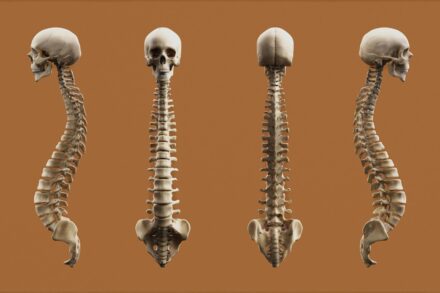 Osteopathy Physical Wellness: Osteopathy: 4 Four views of a human skeleton.
