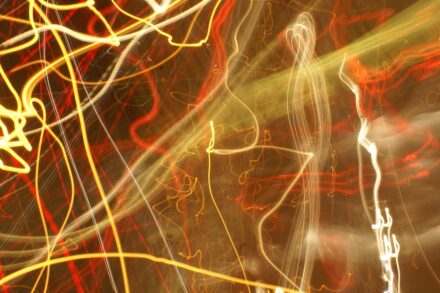 a blurry image of a person standing in a room