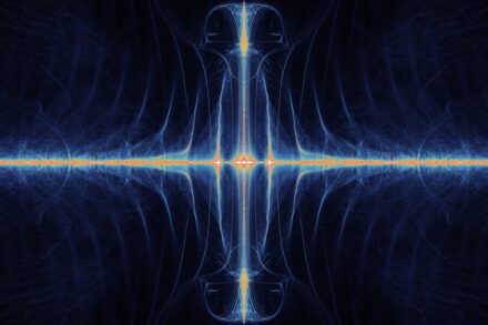 Quantum Healing Hypnosis practitioner technique biology Abstract blue light pattern with bright center