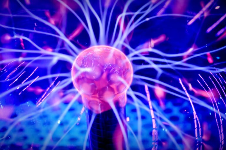 Plasma ball with glowing tendrils of light