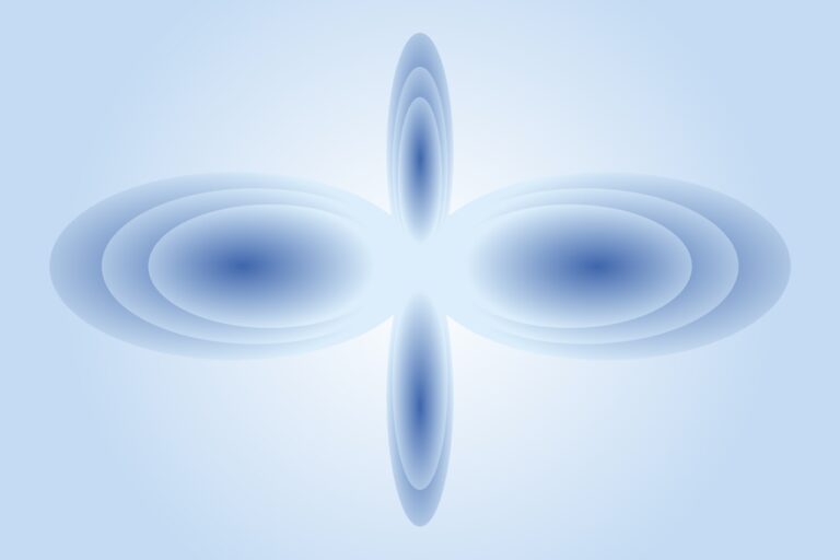 Abstract blue shapes on a light blue background