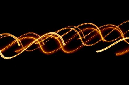 a close up of a long exposure of lights