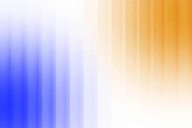 Vertical stripes of blue fading to white and orange