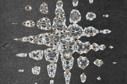 Abstract pattern of light and crystal shapes