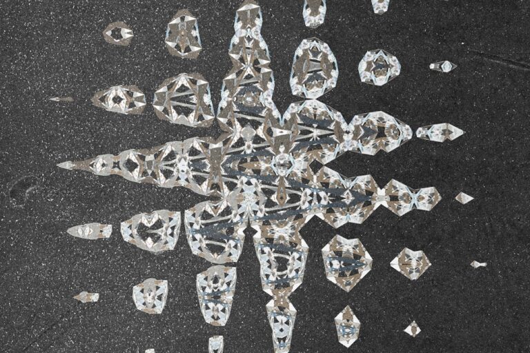 Abstract pattern of light and crystal shapes