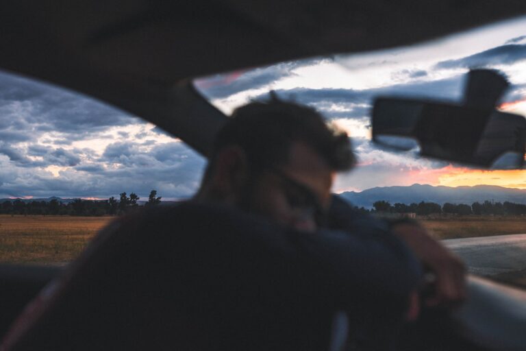 a person driving a car