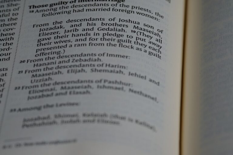 a close up of an open book with text