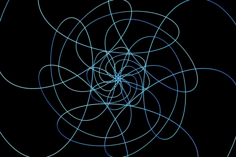 A computer generated image of a blue flower