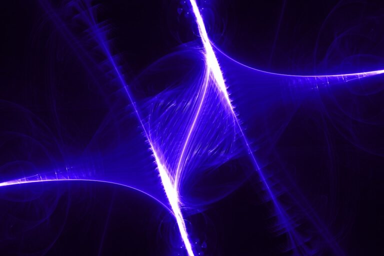 Abstract glowing purple energy lines on dark background
