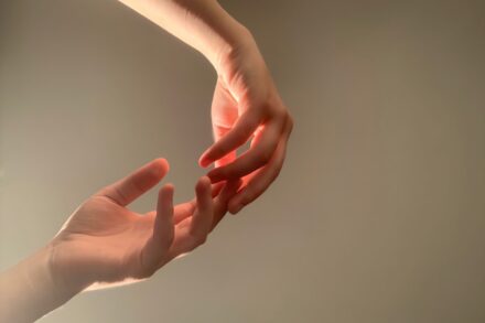 Energy Healing persons hand forming heart