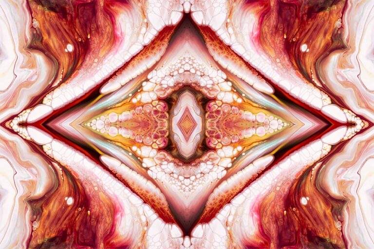 An abstract image of a red and white flower