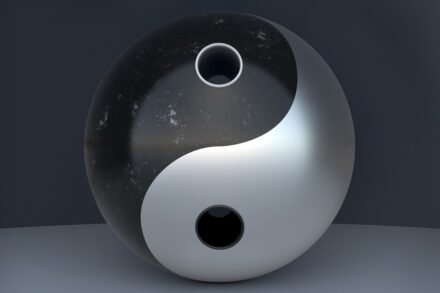 A yin yang symbol represents balance and harmony.